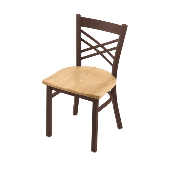620 Catalina 18" Chair with Bronze Finish and Natural Oak Seat